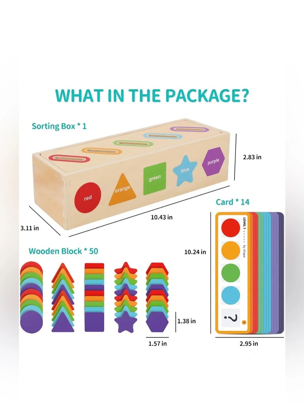 Montessori Sorting Stacking Toys for Toddlers Wooden Colors & Shape Learning Set